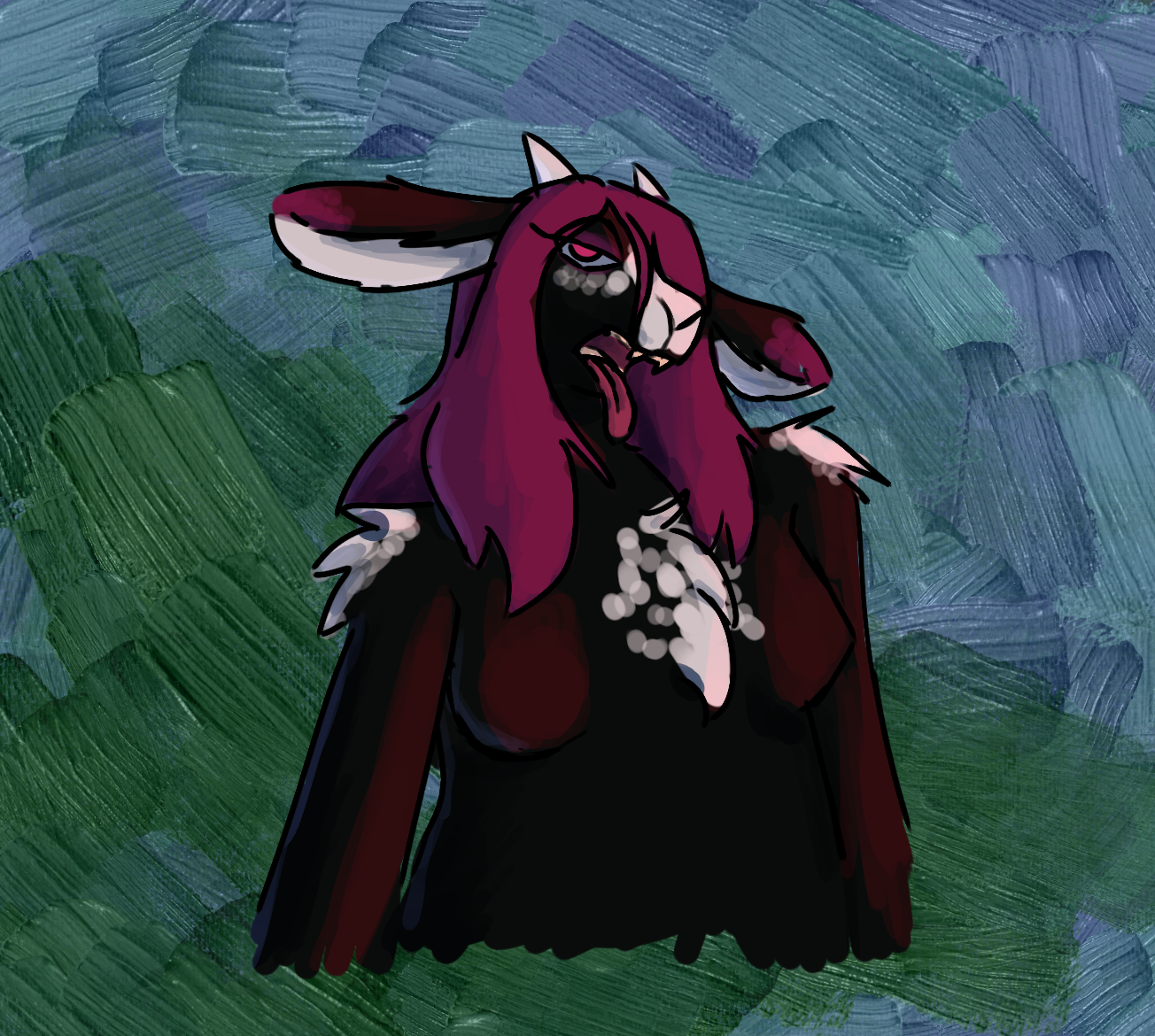 Dakota on the ground, naked, blushing, panting, cock dripping with precum